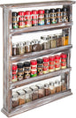 MyGift Wooden Spice Rack Wall Mount, Hanging 4 Tier Seasoning Jar Shelf Organizer, Condiment Storage for Kitchen, Pantry, Large Spice Organization, Vintage Rustic Torched