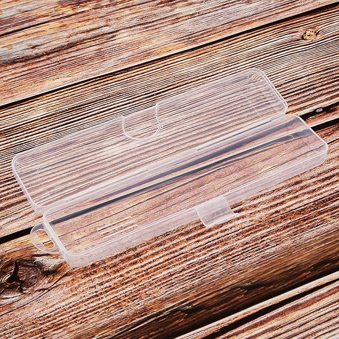 Transparent Tableware Storage Case, Portable Flatware Utensil Box, Clear Cutlery Organziers Container for Travel Camping Picnic (7.8 x 1.8 x 1.1 inch)