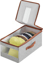 Stackable Hat Organizer for Baseball Caps, Hat Storage Holder Container for Closet Hold Up to 12 Caps with Clear Window, Hat Boxes for Home Storage (Grey, 1 Pack)