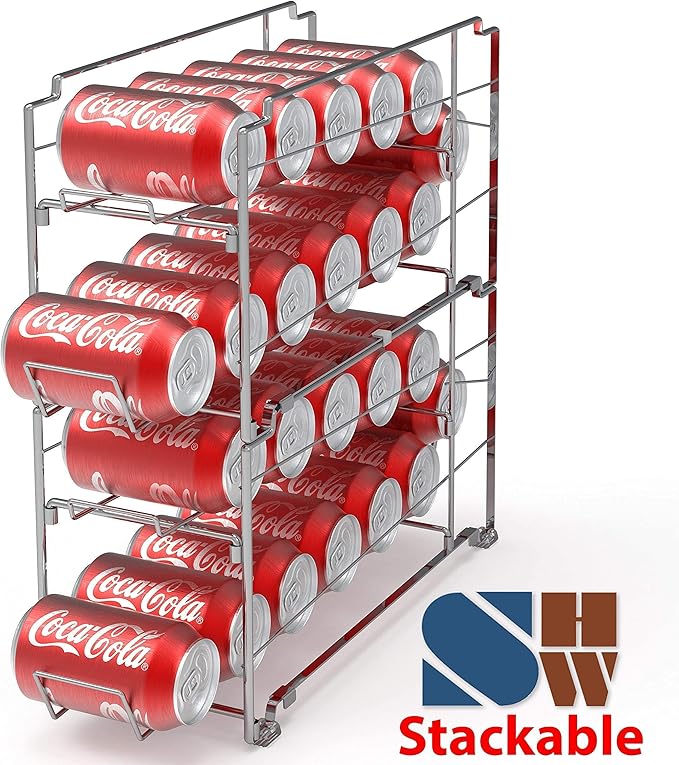 SimpleHouseware Stackable Beverage Can Dispenser + Kitchen Organizer Bin