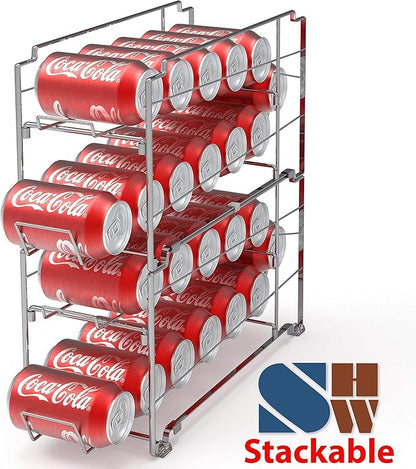SimpleHouseware Stackable Beverage Can Dispenser + Kitchen Organizer Bin