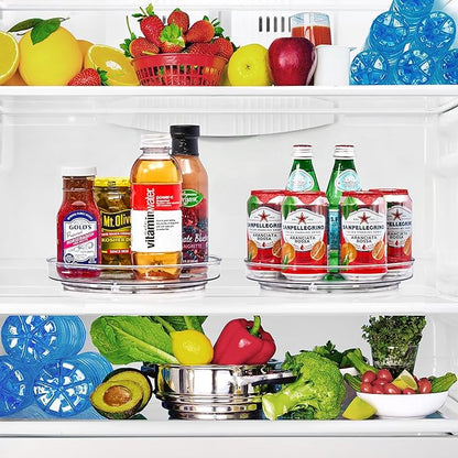 Sorbus 9 Inch Flat Clear Lazy Susan Organizer, Turntable Organizer for Spice Organization for Cabinet, Lazy Susan Turntable for Kitchen, Home, Office, Closet, Laundry Room Organization (2-Pack)