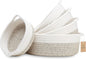 NaturalCozy 5-Piece Round Small Woven Baskets Set– Cotton Rope Baskets for Organizing! Montessori Toys, Fruits Remotes Key Tray Bowl for Entryway Desk, Shallow Catchall Home Décor, Cat Dog Bin Gift