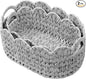 Coeusy Wicker Scalloped Basket Set of 2,Woven Storage Baskets for Shelves,Closet,Laundry,Gift,Towels,Books,Toys,Waterproof Cute Decor Basket for Organizing,Grey