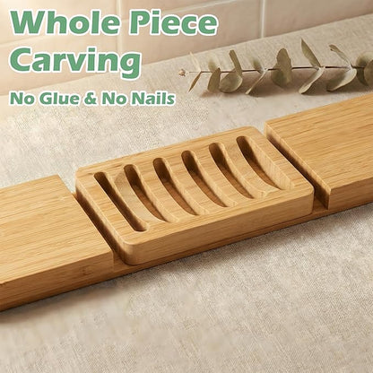 Soap Dish for Shower, 12 Pack Natural Bamboo Bar Soap Holder, Anti-Slip Design for Peace of Mind, Natural and Healthy