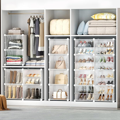 Shoe Storage,8 Tier Shoe Rack Organizer for Closet Shoe Cabinet with Door Shoe Shelves for Closet,Entryway,Hallway,Bedroom