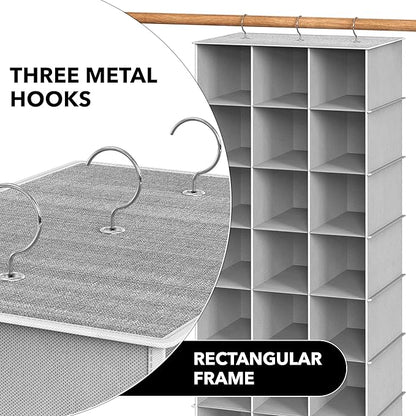 Simple Houseware 24 Section Shelves Hanging Shoes Organizer Holder for Closet, Gray
