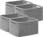 UBBCARE 4 Pack Storage Baskets for Shelves, Baskets for Organizing, Cube Shelf Storage Bin with Handles, Woven Storage Basket, 13"L x 9"W x 7.5"H, Grey