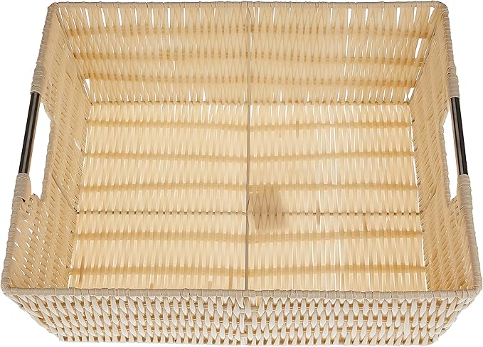Whitmor Rattique Shelf Tote, 13"D x 15"W x 5"H, Latte