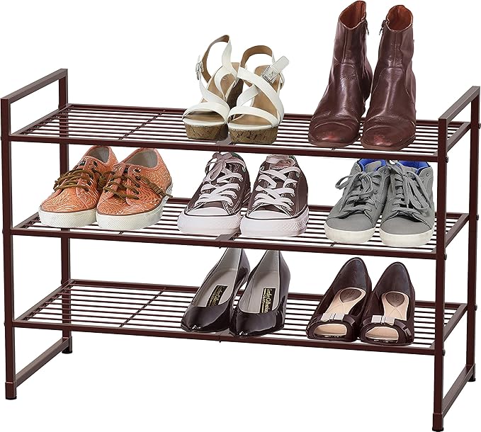 Simple Houseware 4-Tier Shoe Rack + 3-Tier Stackable Shoes Rack