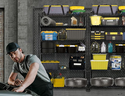 72" Storage Shelves Heavy Duty Shelving Loads 500/2100Lbs, 6 Tier Metal Utility Shelf Rack, Wide Garage Shelving, Adjustable Storage Shelves for Garage Basement Warehouse