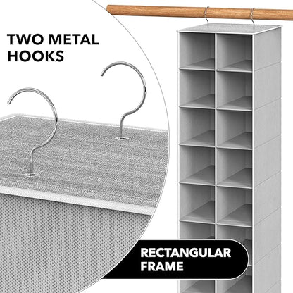 Simple Houseware 20 Section Shelves Hanging Shoes Organizer Holder for Closet, Gray