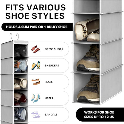 Simple Houseware 10 Shelves Hanging Shoes Organizer Holder for Closet, Grey