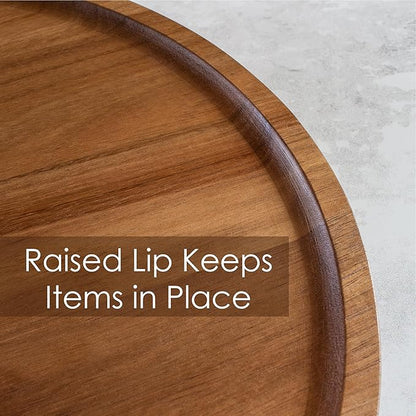 TB Home Acacia Wood Lazy Susan Organizer Kitchen Turntable for Cabinet, Table, Pantry or Countertop