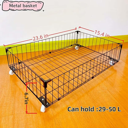 4 Pack Larger Under Bed Storage With Wheels,Rolling Under Bed Drawer,Under Bed Shoes Storage,Open Design, Large capacity,Suitable For Various Storage