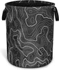 Topographic Map Laundry Basket Topography Pattern Foldable Oxford Cloth Funny Tote Bag Laundry Hamper Clothes Storage Bucket Organizer For Bathroom/Laundry Storage/Bedroom 17.7x13.7