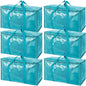 TICONN 6 Pack Extra Large Moving Bags Heavy Duty with Zippers & Carrying Handles, Durable Storage Bags Moving Boxes for Closet Organizers and Storage (6 Pack, Aqua)