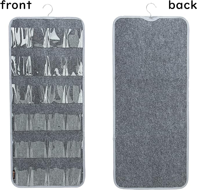 PACMAXI Over The Door Shoes Organizer for 12 Pairs of Baby Shoes Boys Girl, Hanging Baby Sole Shoe Organizer with Hanger(Felt Material-Grey)