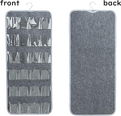 PACMAXI Over The Door Shoes Organizer for 12 Pairs of Baby Shoes Boys Girl, Hanging Baby Sole Shoe Organizer with Hanger(Felt Material-Grey)