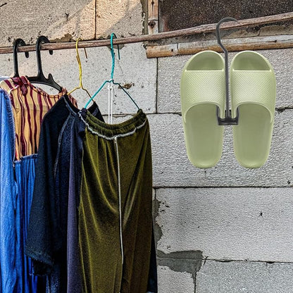 Cabilock Shoe Hangers with Double Hooks 60Pcs Plastic Shoe Hook Organizer for Wall Storage and Drying Space-Saving Display for Home Travel Retail