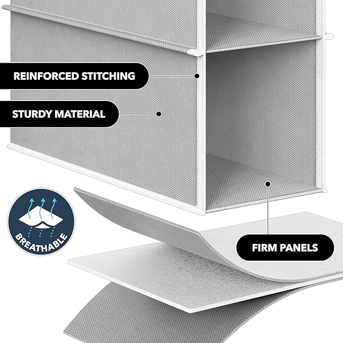Simple Houseware 10 Shelves Hanging Shoes Organizer Holder for Closet, Grey