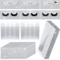 Maitys 50 Sets Empty Lash Case Set, Include Empty Eyelash Box Packaging Storage Box, Eyelash Boxes Tray False Storage, Internal Background Paper(Silver)