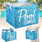 Yungyan Pool Towel Storage Basket Bin and Organizer Large Pool Towel Storage Basket Waterproof Canvas Cube with Handle Beach Gift for Outdoor Summer Seaside Home Clothes Books Toys Organization, Blue