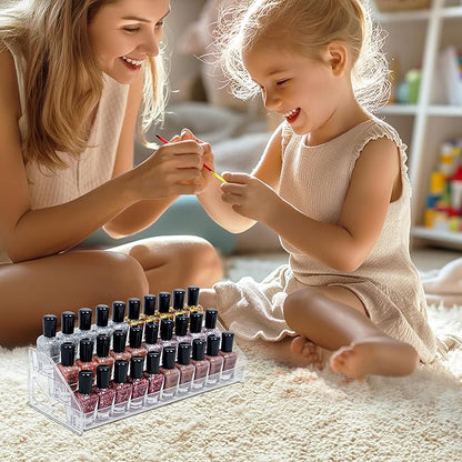 3-Tier Clear Acrylic Nail Polish Storage, Holds 24-48 Bottles, Multi-Purpose Nail Polish Rack, Sunglasses, Essential Oils and Cosmetics