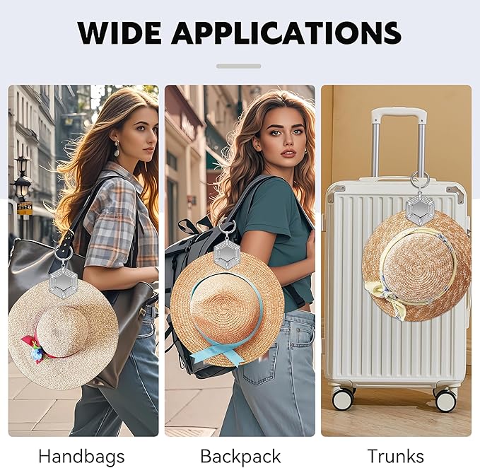 Hat Clip for travel - Hat Clip Storage, Hat Holder,Glass Holder Hooks Fits Bag Handbag Backpack Truck Vacation Beach Cruise Essentials Accessory