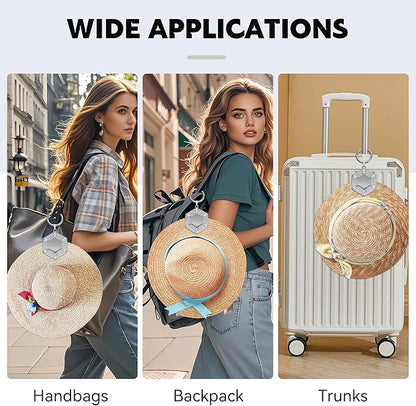Hat Clip for travel - Hat Clip Storage, Hat Holder,Glass Holder Hooks Fits Bag Handbag Backpack Truck Vacation Beach Cruise Essentials Accessory