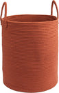 Woven Cotton Rope Laundry basket-15”X20” Laundry Hamper-Rope Storage Basket for Dirty Clothes, Toys and Blankets Perfect for Bathroom, Baby nursery and Living Room Storage (rustic)
