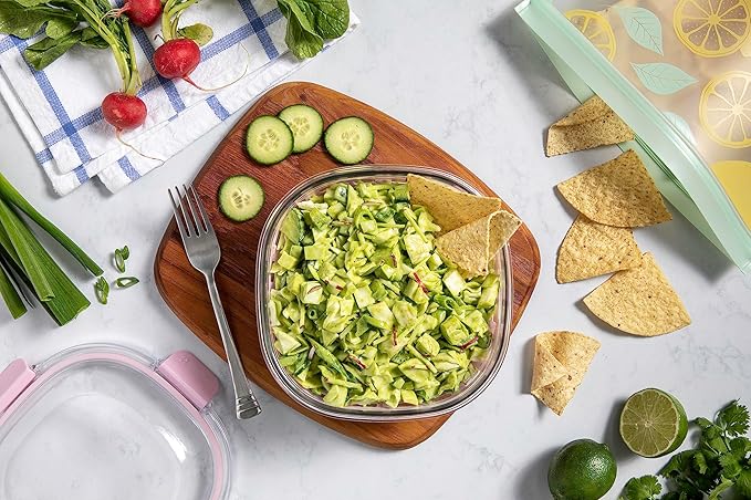 Ello Duraglass Meal Prep Container- Glass Food Storage Container with Silicone Sleeve and Airtight BPA-Free Plastic Lid, Dishwasher, Microwave, and Freezer Safe