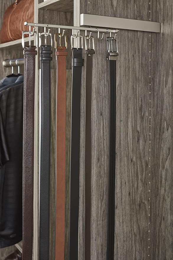 Sidelines Deluxe Slide Out Belt Rack for Custom Closet Systems