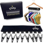 LASOSA Hat Organizer for Closet, Set of 2 - Space-Saving Cap Rack for Baseball Hats, Beanies, Scarves and More - Portable, Adjustable and Easy to Install - Premium Quality, Durable Design (Black)