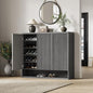 Modern Entryway Shoe Storage Cabinet – 46 Inch Wooden Organizer with Adjustable Shelves, Fluted Door, Holds 30-35 Pairs, Space-Saving Hallway Furniture, Vintage Grey Color
