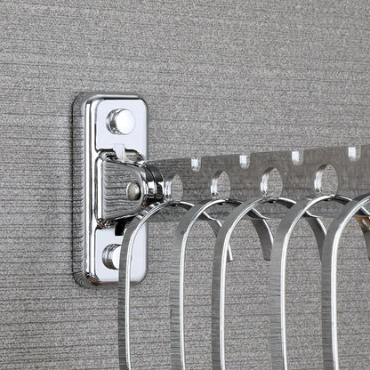 Alise Clothes Drying Rack Wall Mounted Coat Hanger,Folding Hanger Rack Clothes Hook Closet Storage Organizer,Swivel Space Saving Clothes Hanger Rack for Bedroom Bathroom Laundry,Polished Chrome