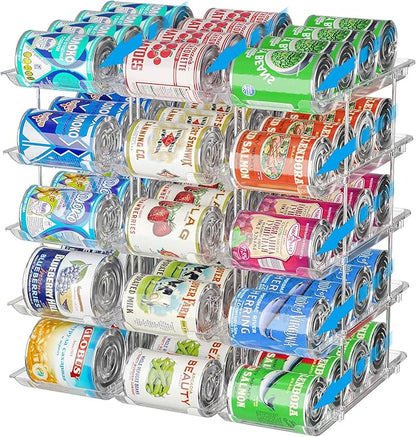 Stackable 5 Tiers Can Organizer Pantry and Automatic Soda Can Organizer for Refrigerator Can Dispenser