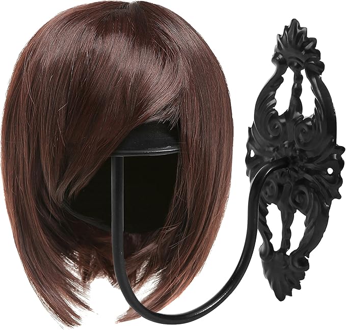 MyGift 2 Pcs Hat Holder, Cowboy Hat Rack Display Wall Mounted, Baseball Cap Organizer, Wig Helmet Hanger for Wall, Black Metal