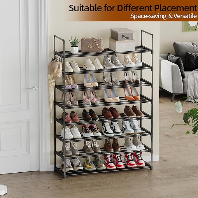 Shoe Rack, 8 Tier Tall Shoe Rack for Entryway, Shoe Orhanizer for Closet, Shoe Shelf, Shoe Stand for Front Door Entrance, Closet & Entryway.