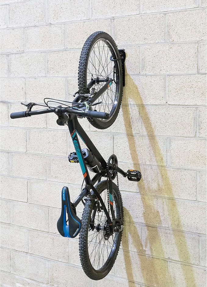 Amig - Folding Bike Hanger | Wall Mount | Steel | Non-Slip Rubber Coating | Load Capacity: 22 kg