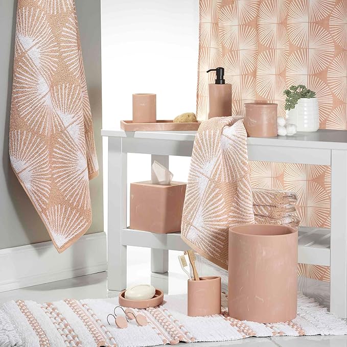 Nicole Miller - Vanity Tray, Resin Countertop Accessories, Dorm Room Essentials (Kendall Collection, Clay)