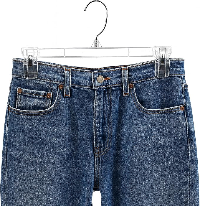 DEILSY™ Pants Hangers with Clips – 12 inch Space Saving Pants Hangers - Stylish Jeans Hangers for Closet Organization - Durable Hangers for Pants, Skirts, Jeans, Shorts, Trousers - 30 Pack