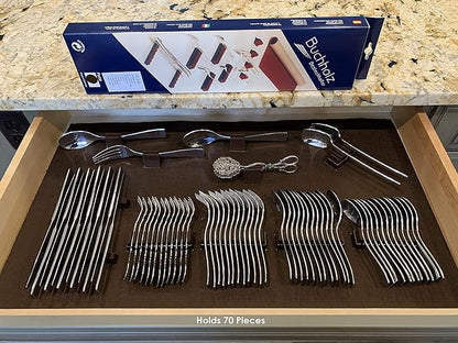 Silverware Drawer Lining Kit in Brown - Holds 70 Pieces