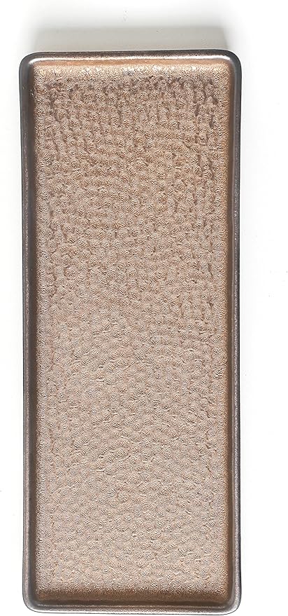 Vanity Tray, Ceramic Decorative Tray, Rectangular, Brown, 12"4.7", Rustic Finish, Raised Edges, Perfect for Perfume, Jewelry, Bath Accessories, Cosmetics, Toiletries