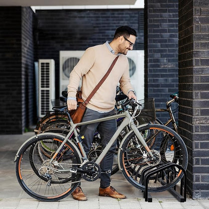 Relaxdays Floor Bike Rack, Alloy Steel, Anthracite, 27 x 100 x 33 cm