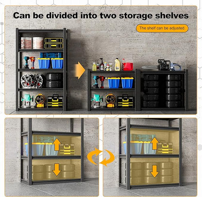 Garage Shelving Units,59" Wide Heavy Duty 5-Tier Metal Storage Shelf with Adjustable Shelves,3000lb Capacity Industrial Shelving for Garage Organization,Basement Storage,WorkshopWarehouse