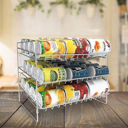 Lavish Home Canned Food Organizer, Chrome Plated Iron, Holds up to 36 Cans