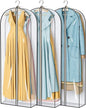 MISSLO 65" Clear Garment Bags for Hanging Clothes 4" Gusseted Dress Bags for Gowns Long Dress Cover for Closet Storage Dress Protector Bag, 3 Packs