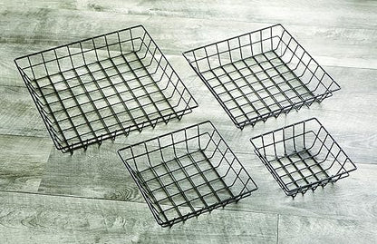 American Metalcraft SQGB6 Square Wire Grid Basket, Black, 6-Inches