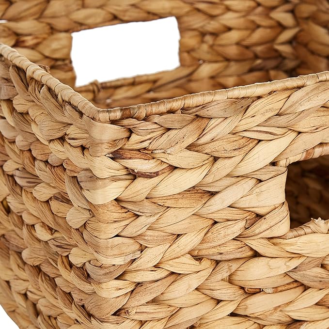 Honey-Can-Do Banana Leaf Storage Baskets –Water Hyacinth Woven Basket,Decorative Baskets for Shelves,Basket for Gifts,Closet,Pantry,and Home Organization,Set of 3,Multi-Size,(Pack of 3)